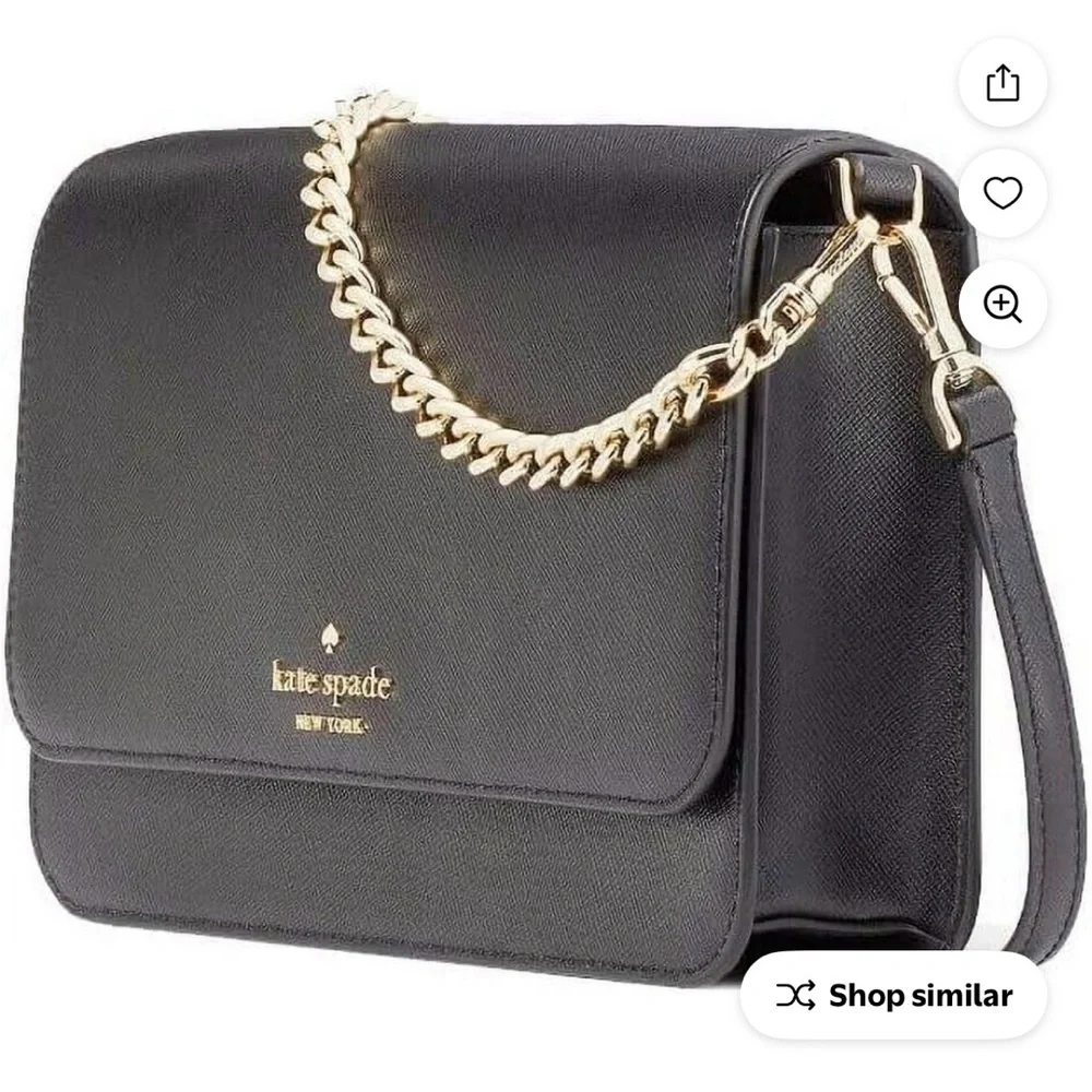 Kate Spade Black Crossbody with Gold Chain - Picture 1 of 5